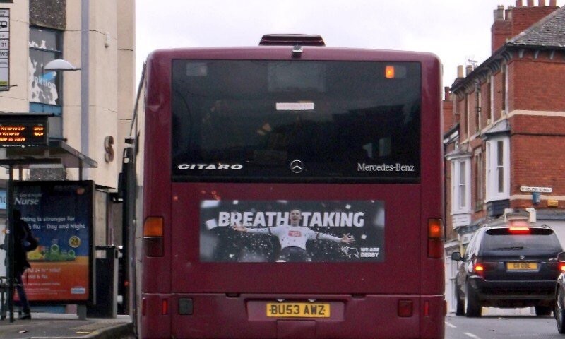 Derby County Football Bus Advert Advertising