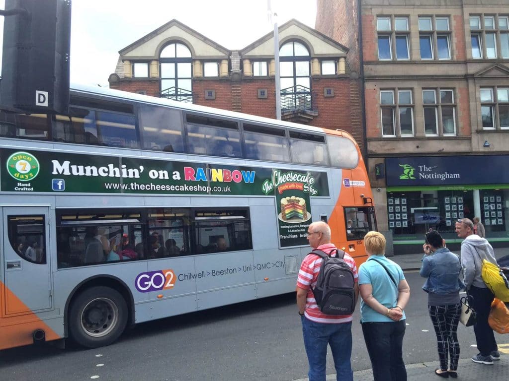 Bus Advertising Results for The Cheesecake Shop, Nottingham
