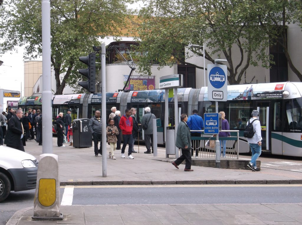 Cotswold outdoor tram advertising Nottingham