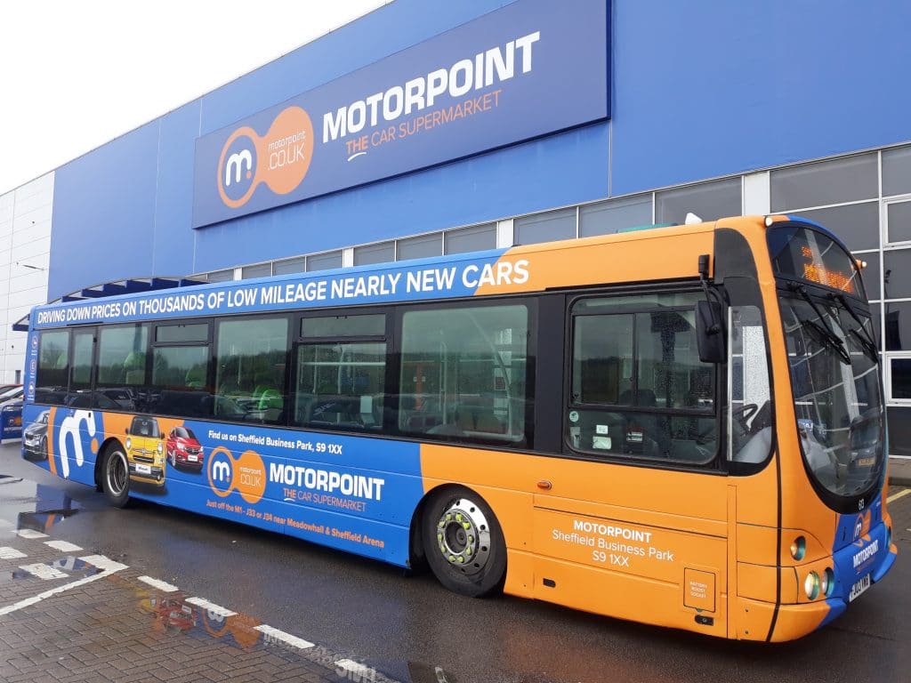 Motorpoint Sheffield South Yorkshire Bus Advertising